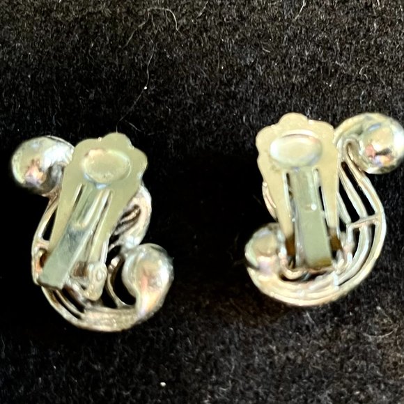 Vintage ‘Choker Style’ Silver Tone Necklace & Earrings w/Blue ‘Confetti’ Crystal - Picture 10 of 10